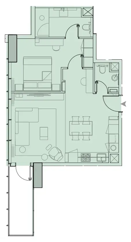 1 bed