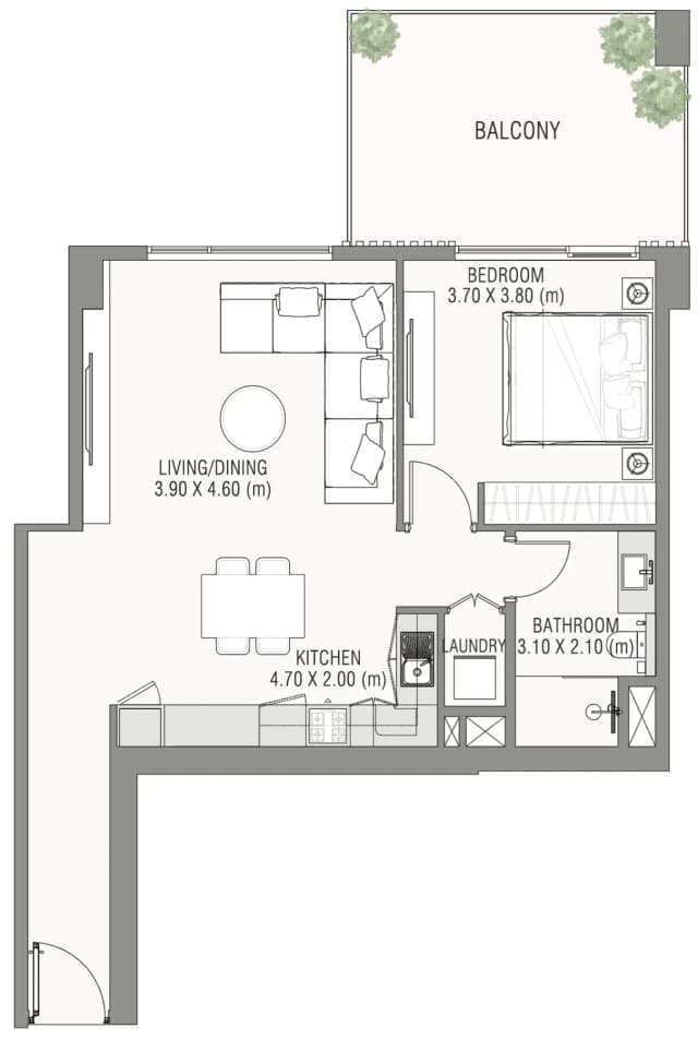 1 bed