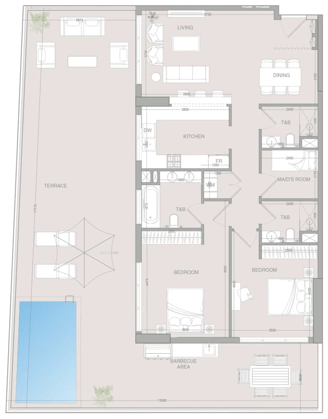 2 bed