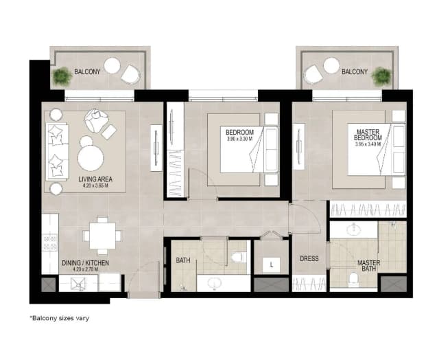 2 bed