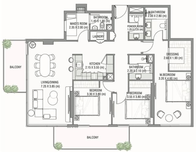 3 bed