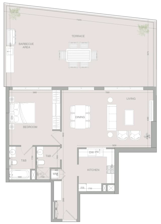1 bed