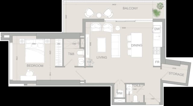 1 bed