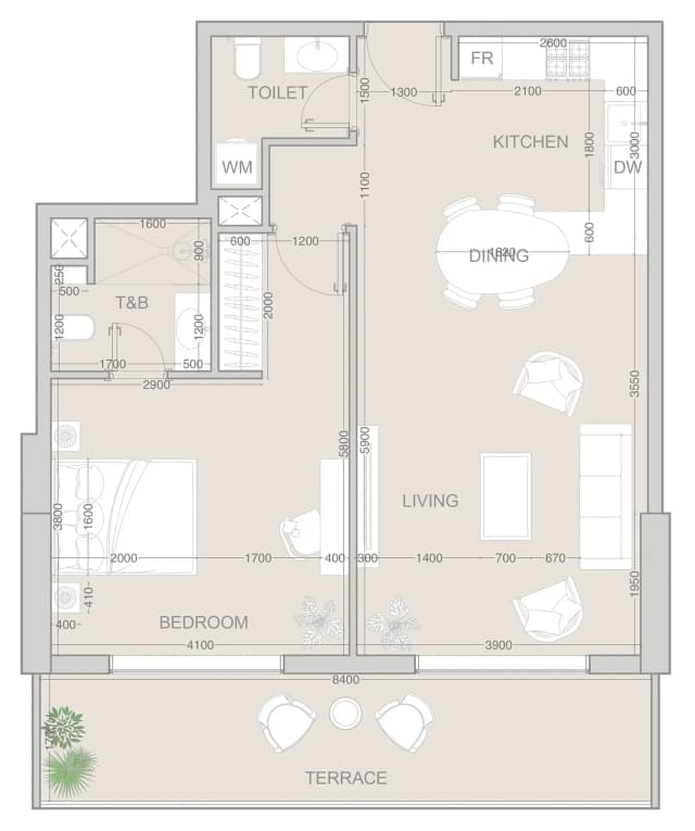 1 bed