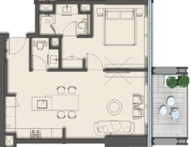 1 bed