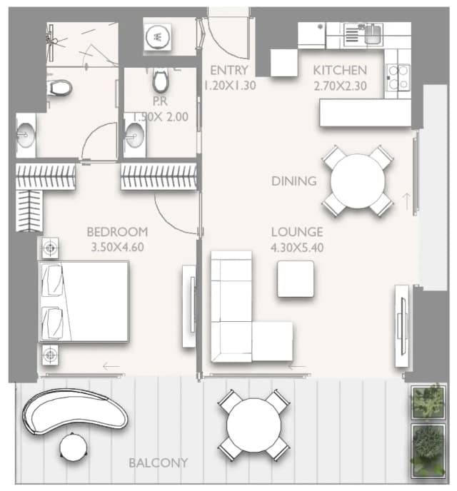 1 bed