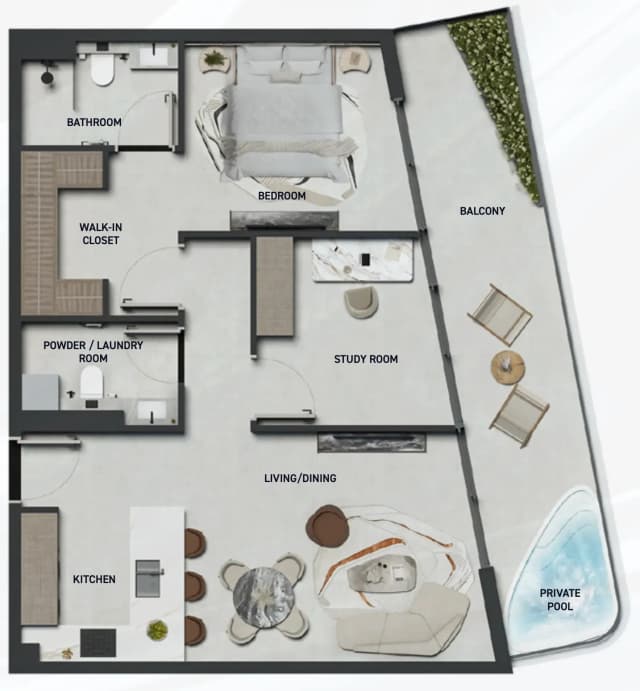 1 bed