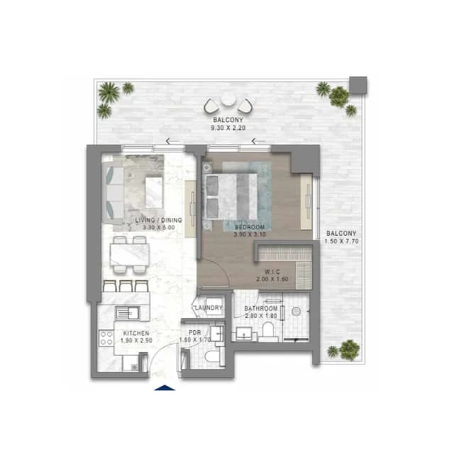 1 bed