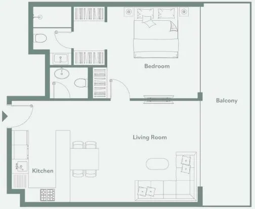 1 bed
