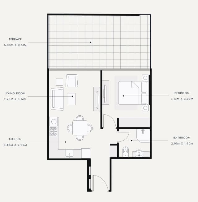 1 bed