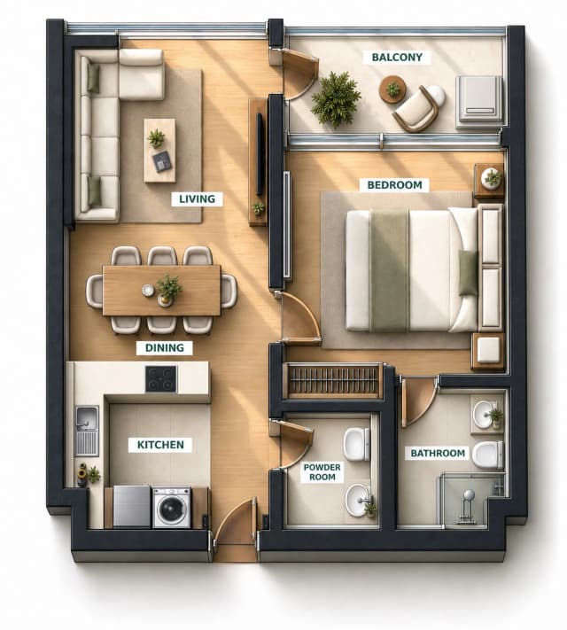 1 bed