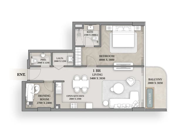 1 bed