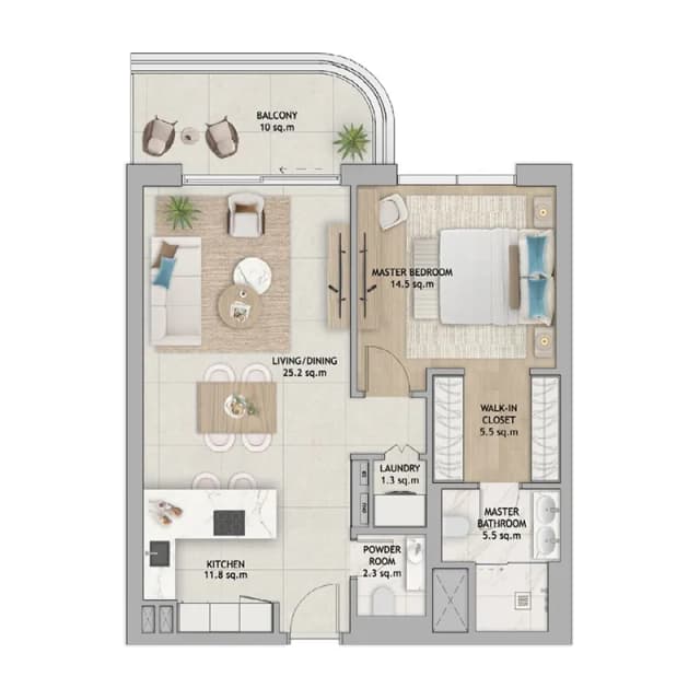 1 bed