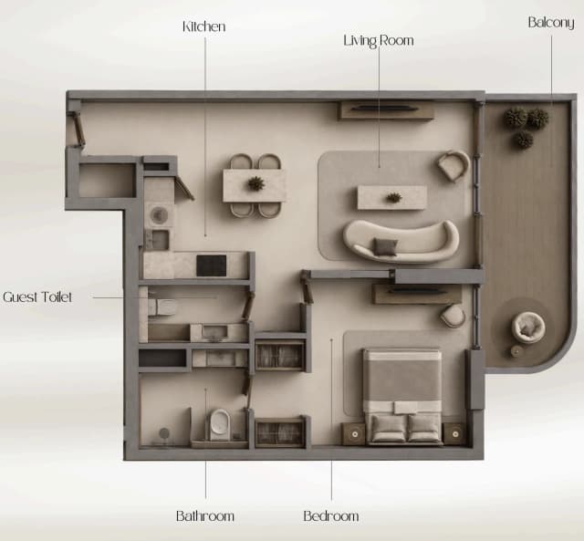 1 bed
