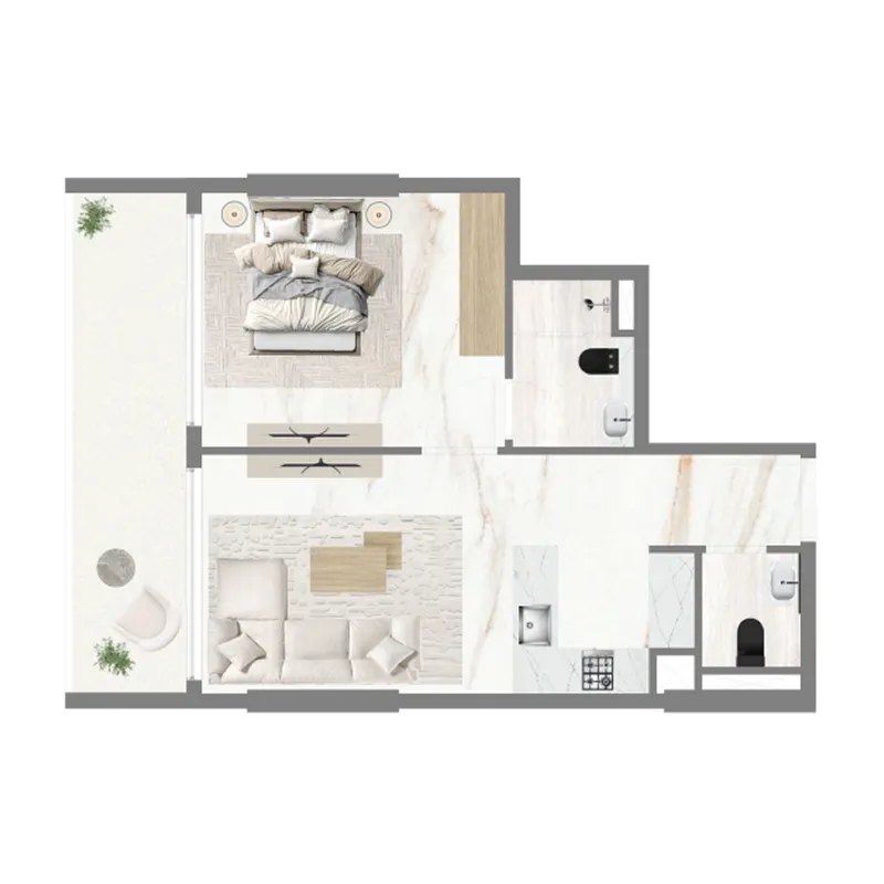 1 bed