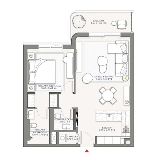 1 bed