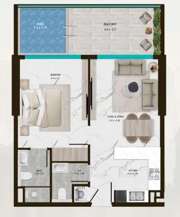 1 bed