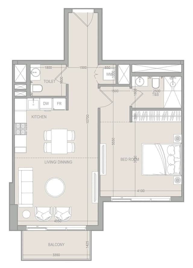 1 bed
