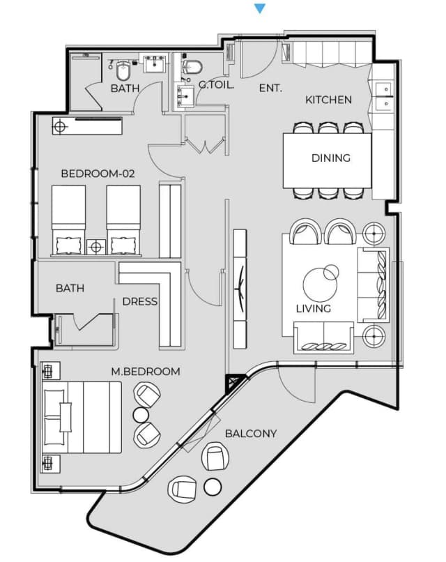 2 bed