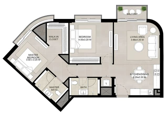 2 bed