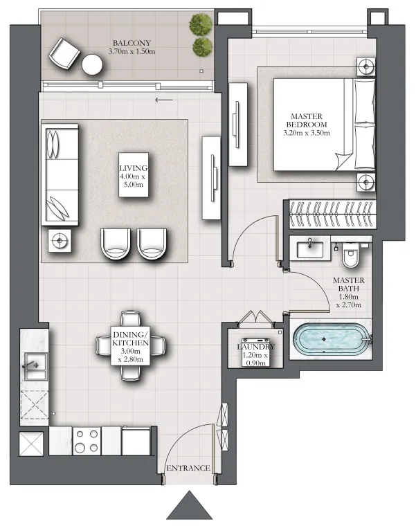 1 bed
