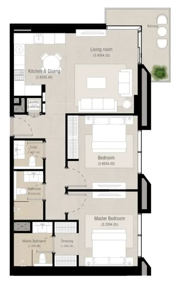 1 bed