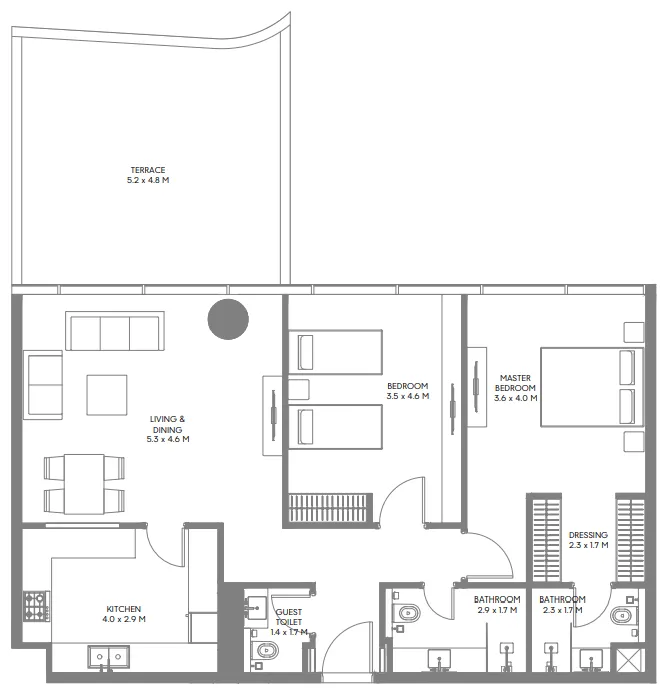 2 bed