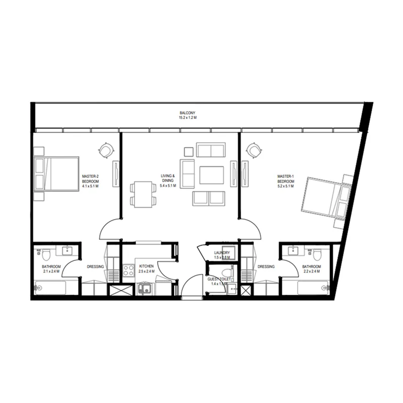 2 bed