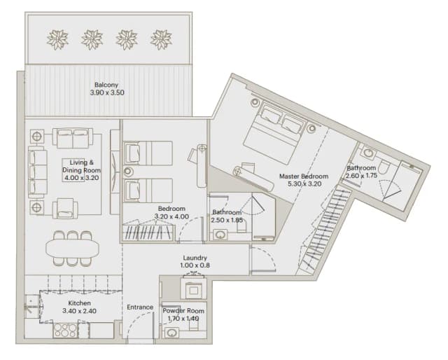 2 bed