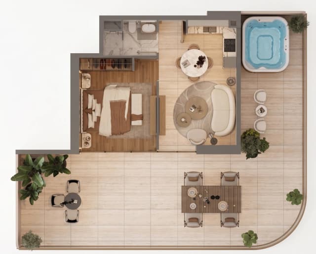 1 bed