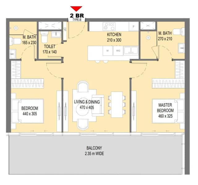 2 bed