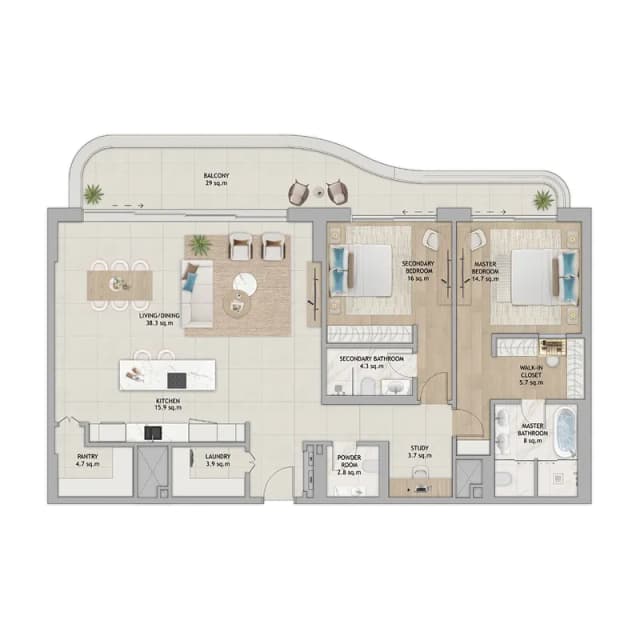 2 bed