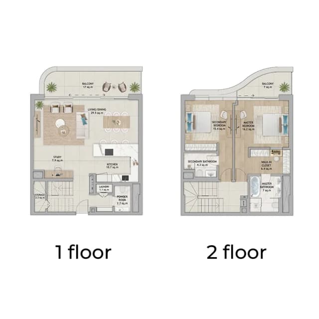 2 bed