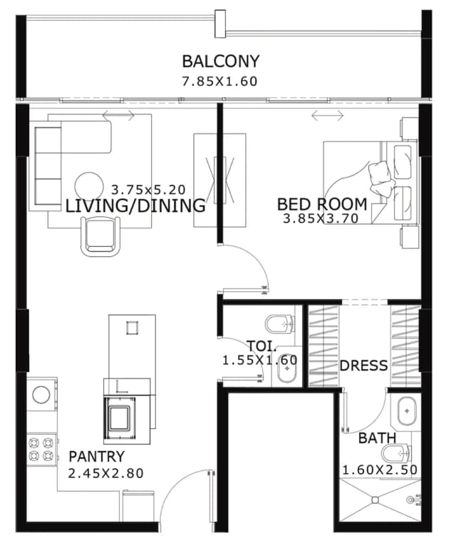 1 bed