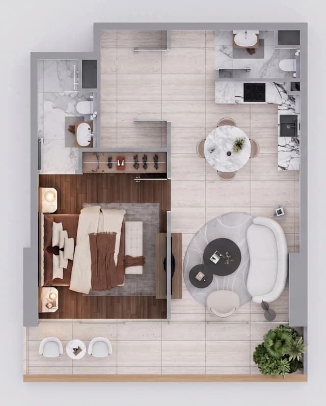 1 bed
