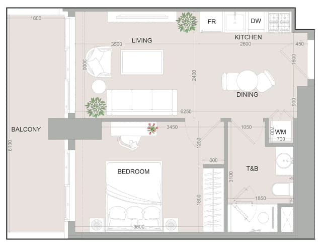 1 bed