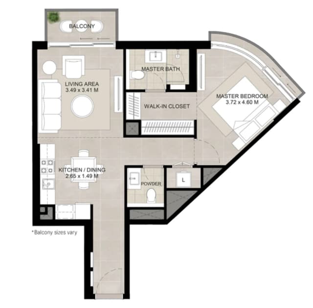 1 bed