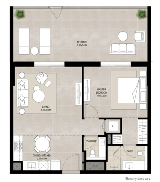 1 bed