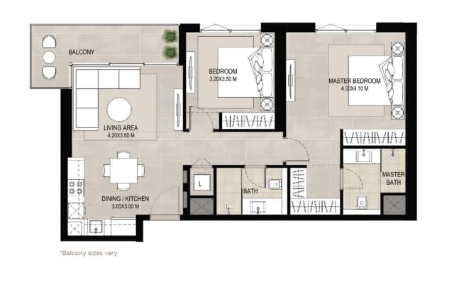 2 bed