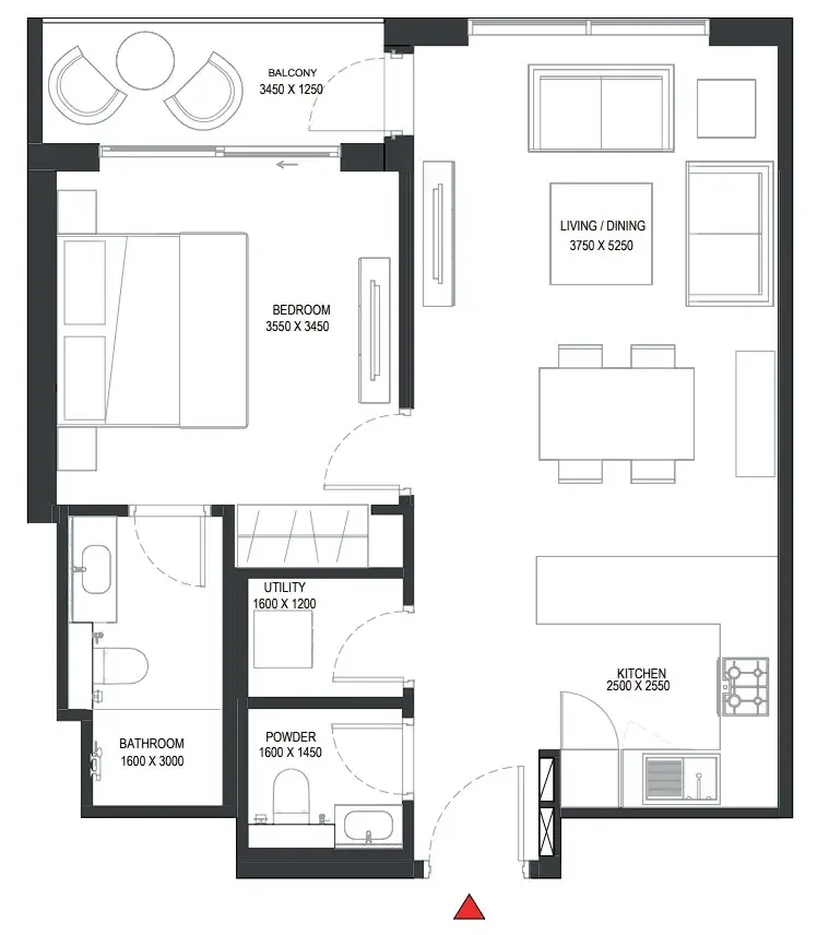 1 bed