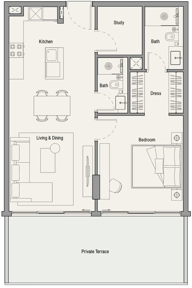 1 bed