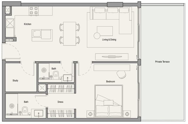 1 bed