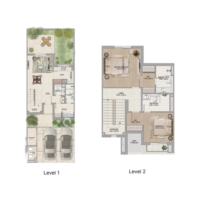 2 bed