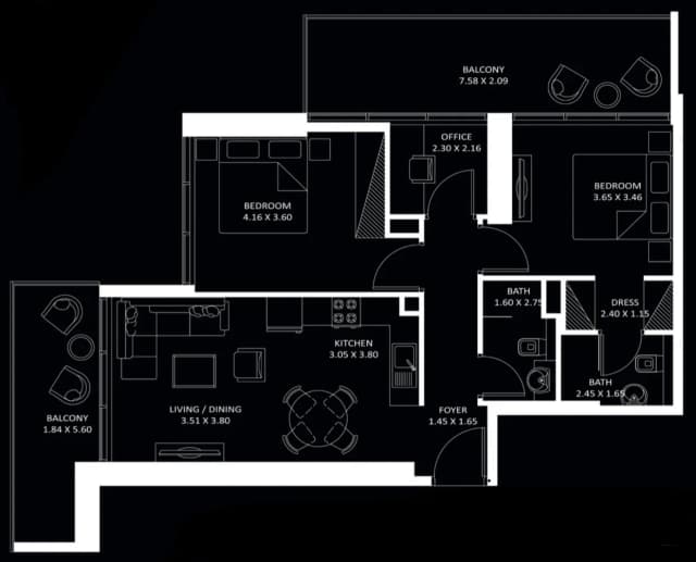 2 bed