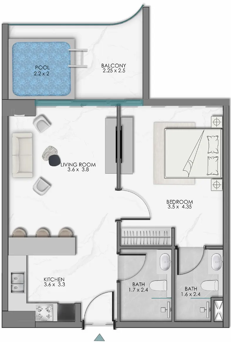 1 bed