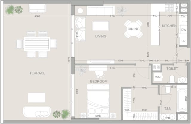 1 bed