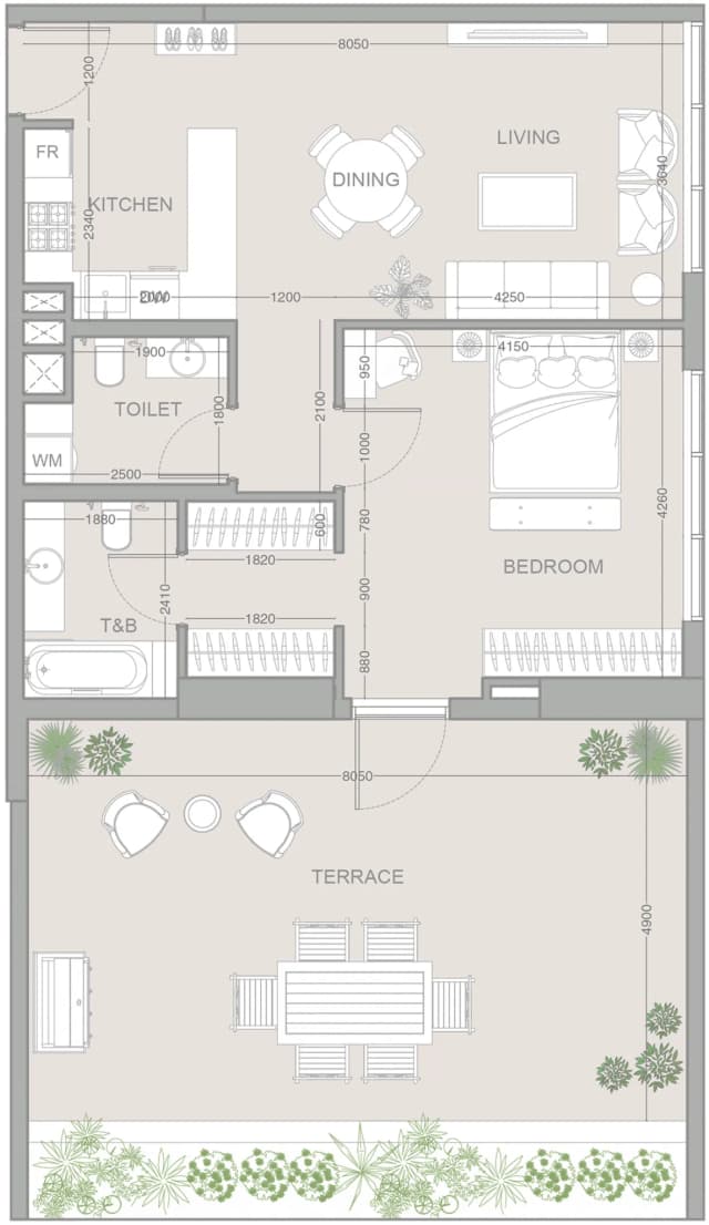 1 bed