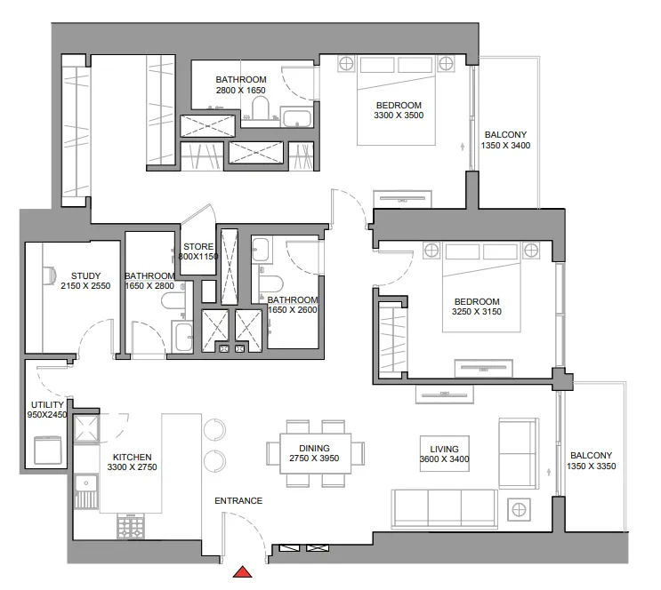 2 bed