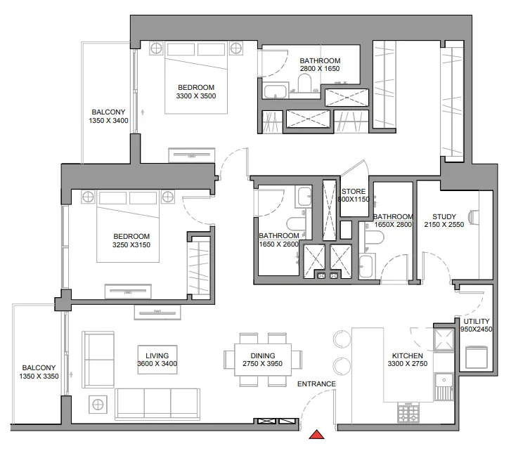 2 bed