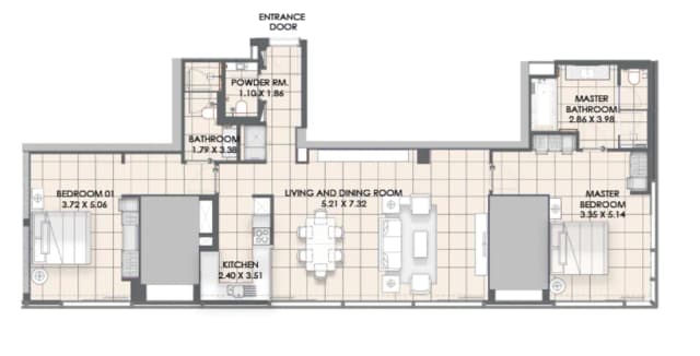 2 bed